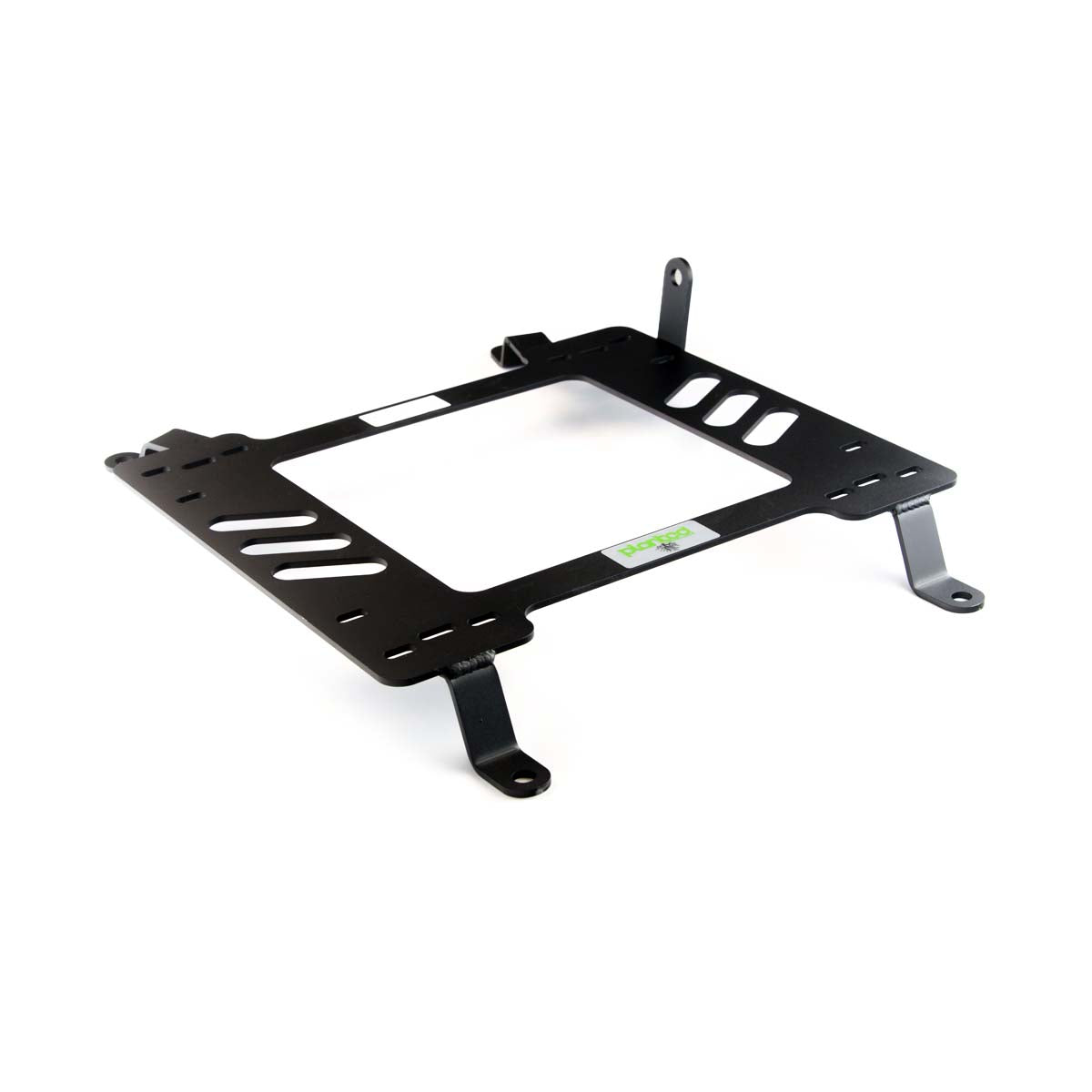 Vehicle-specific floor mounting base for 2005-2019 Chevrolet Corvette C6/C7 (Non-ZR1), passenger side, shown with Planted top plate