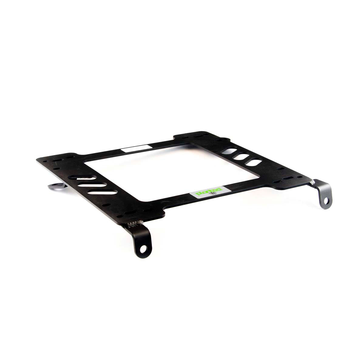 Planted seat bracket for 1985-1987 Toyota Corolla GTS, driver side, black powder-coated steel