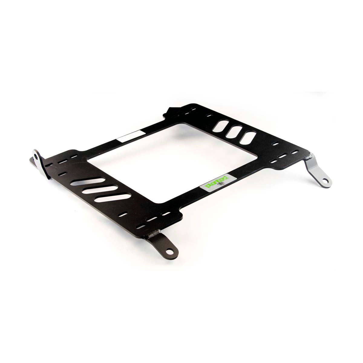 Vehicle-specific floor mounting base for 2008+ Nissan 370Z, driver side, shown with Planted top plate