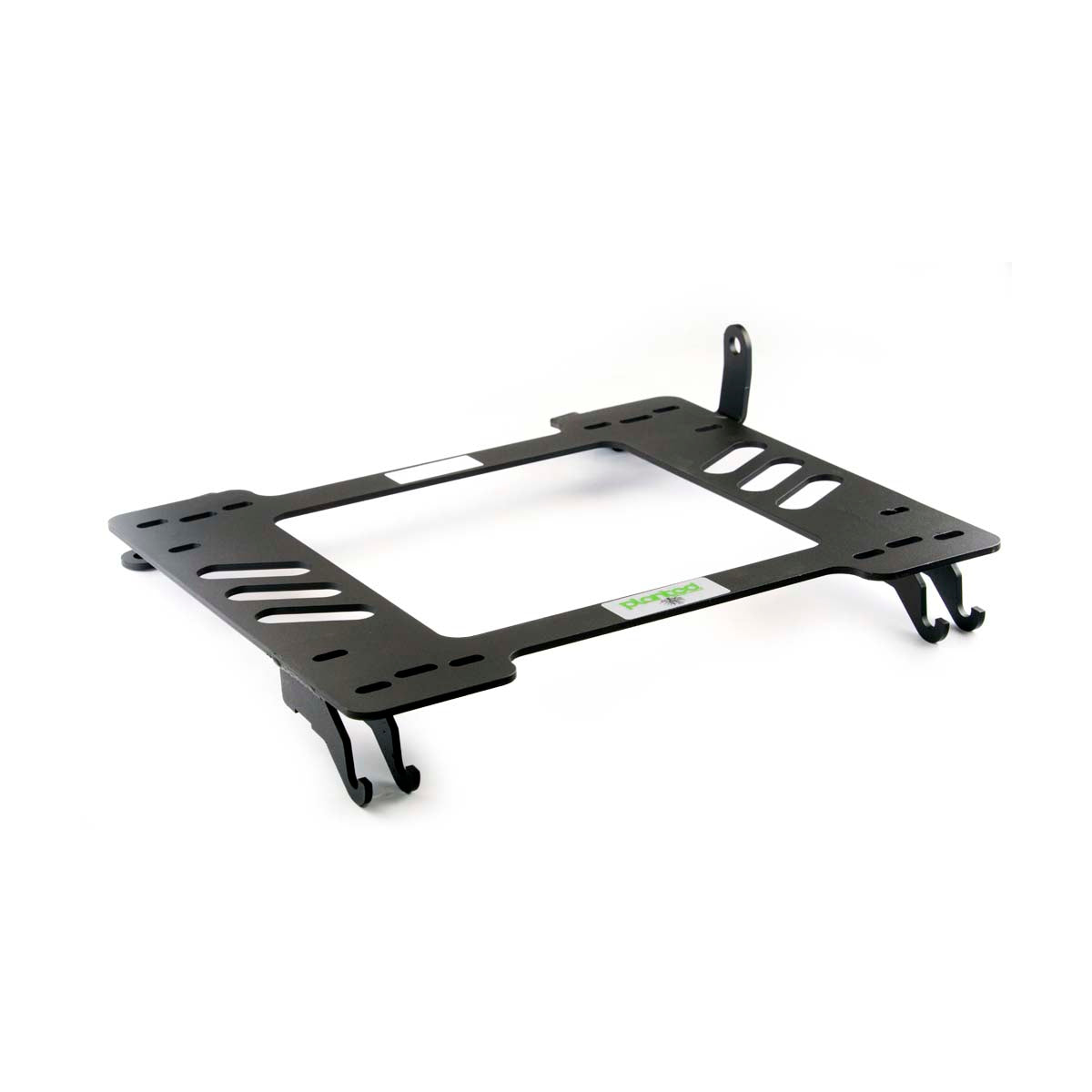 Vehicle-specific floor mounting base for 2010-2015 Chevrolet Camaro, passenger side, shown with Planted top plate