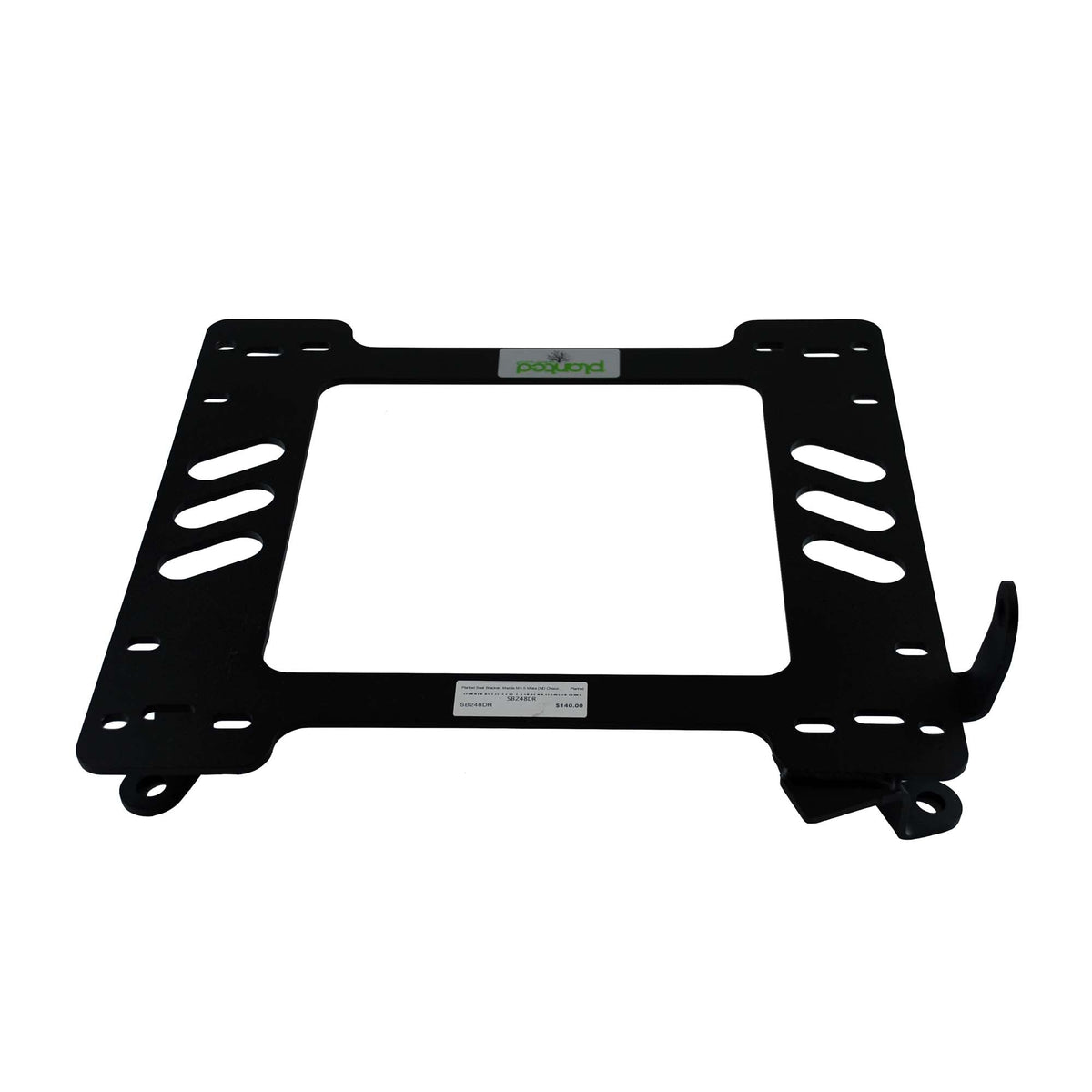 Planted seat bracket for 2016+ Mazda MX-5 Miata (ND), driver side, black powder-coated steel