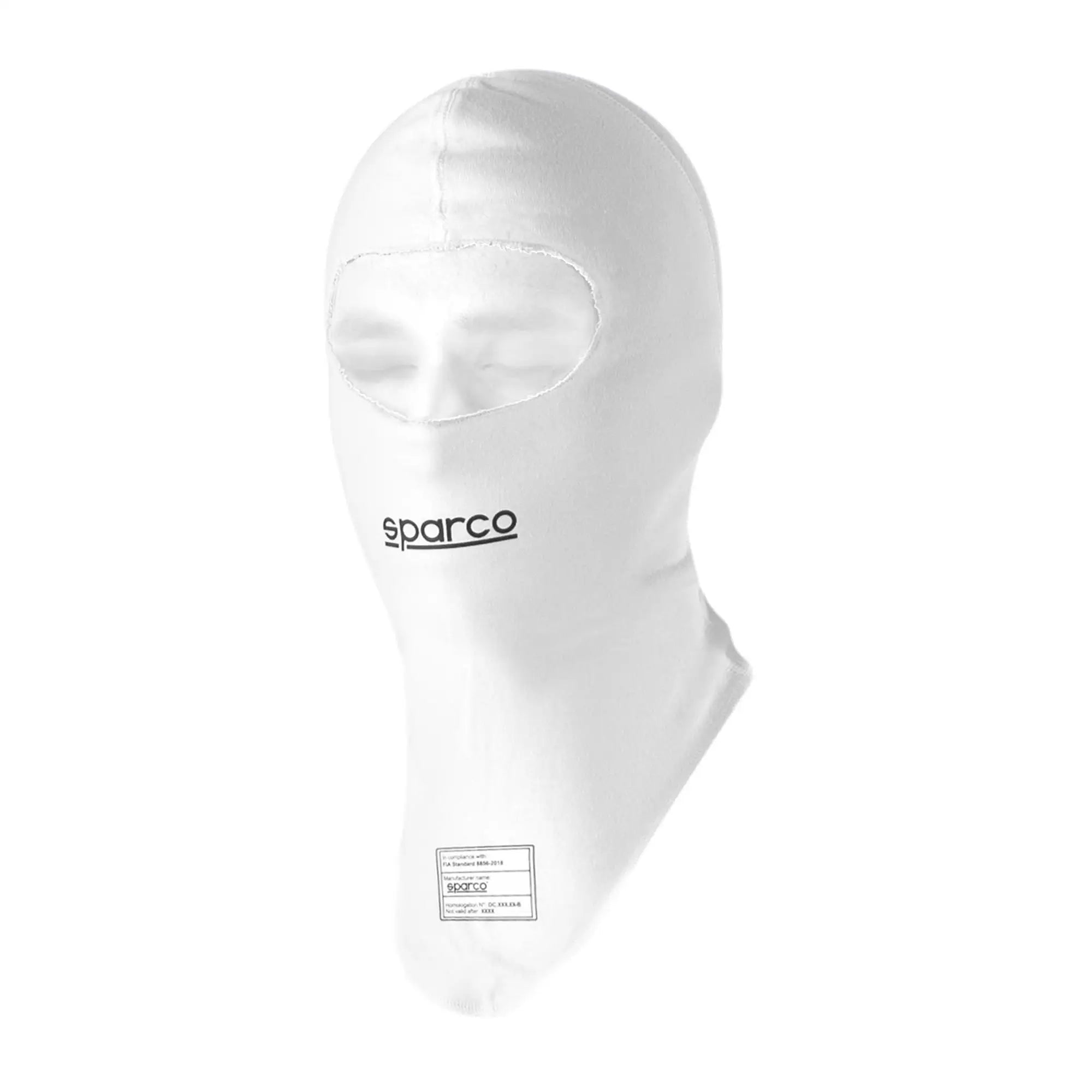 Sparco RW-7 Delta racing balaclava in white with FIA 8856-2018 certification