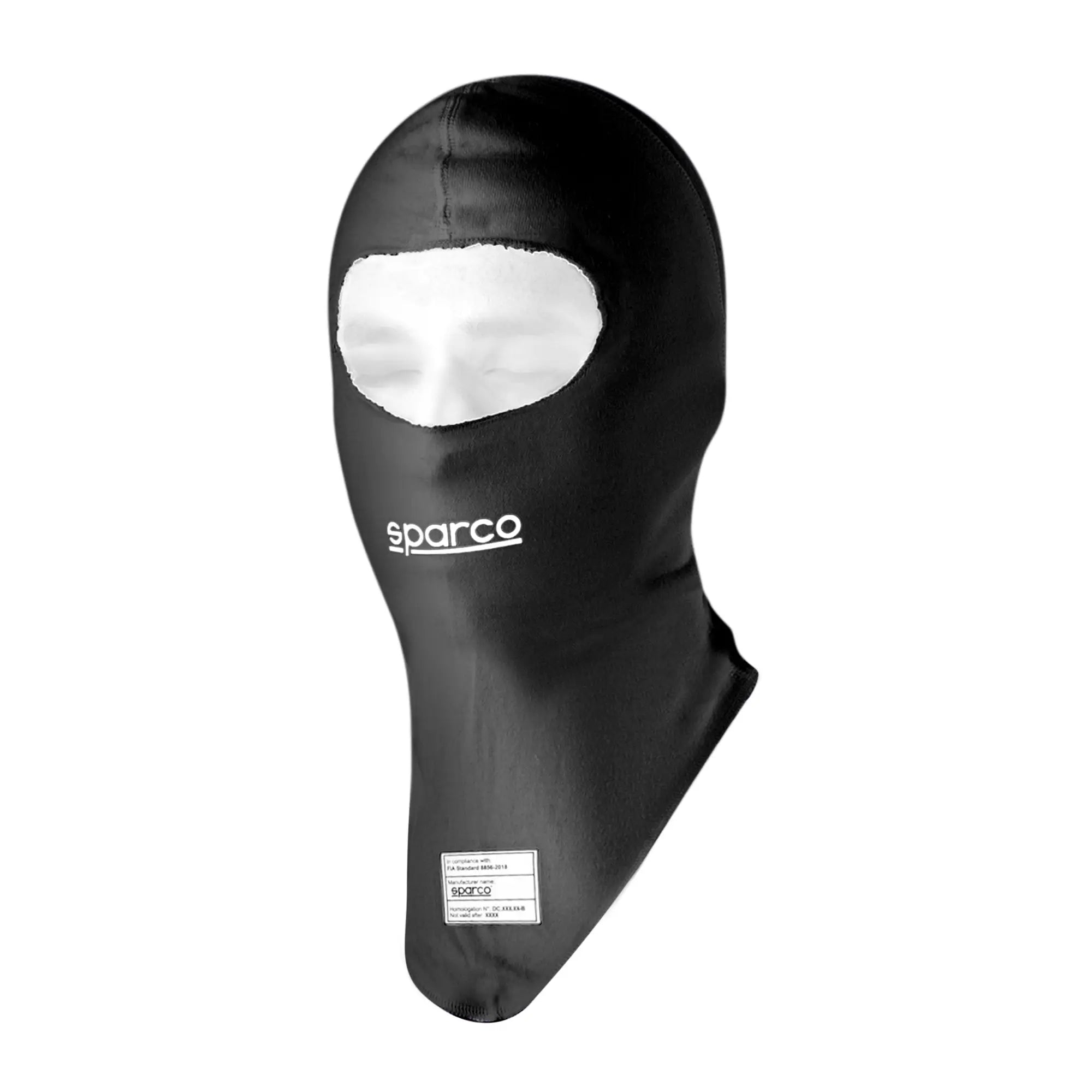 Sparco RW-7 Delta racing balaclava in black with FIA 8856-2018 certification