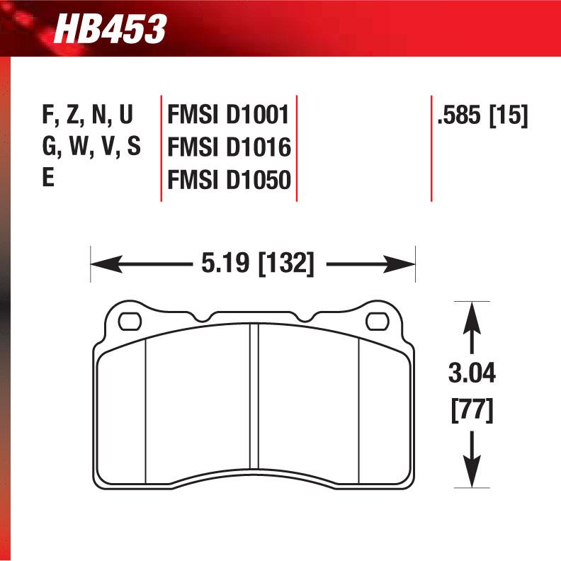 Hawk HB453U.585 Racing Pad - DTC-70 Compound