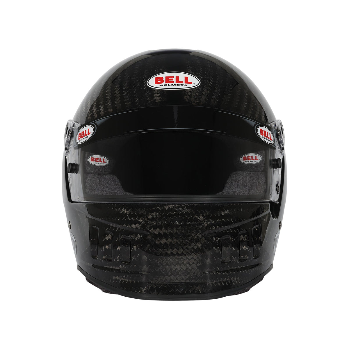 Bell BR8 Ultra helmet in Black, front view showing aerodynamic duckbill and DSAF visor