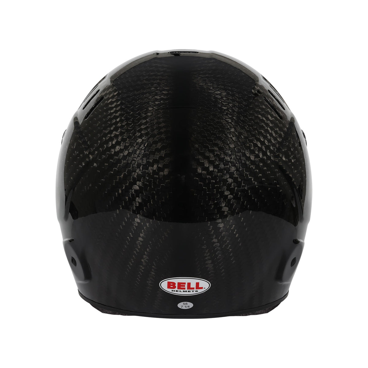 Bell BR8 Ultra helmet in Black, rear view showing Venturi airflow vents and shell curvature