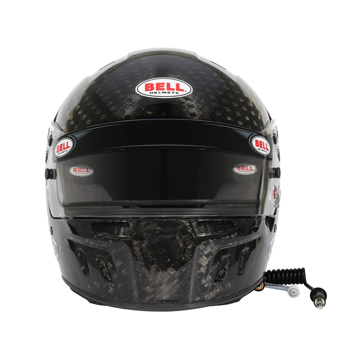 Bell GT6 RD Ultra RD-4C helmet in Black, front view showing wide eyeport and SmartLock shield mechanism