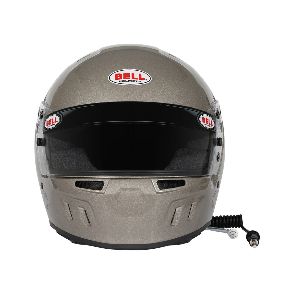 Bell GT6 Pro RD-4C/EC helmet in Titanium, front view showing wide eyeport and SmartLock shield mechanism