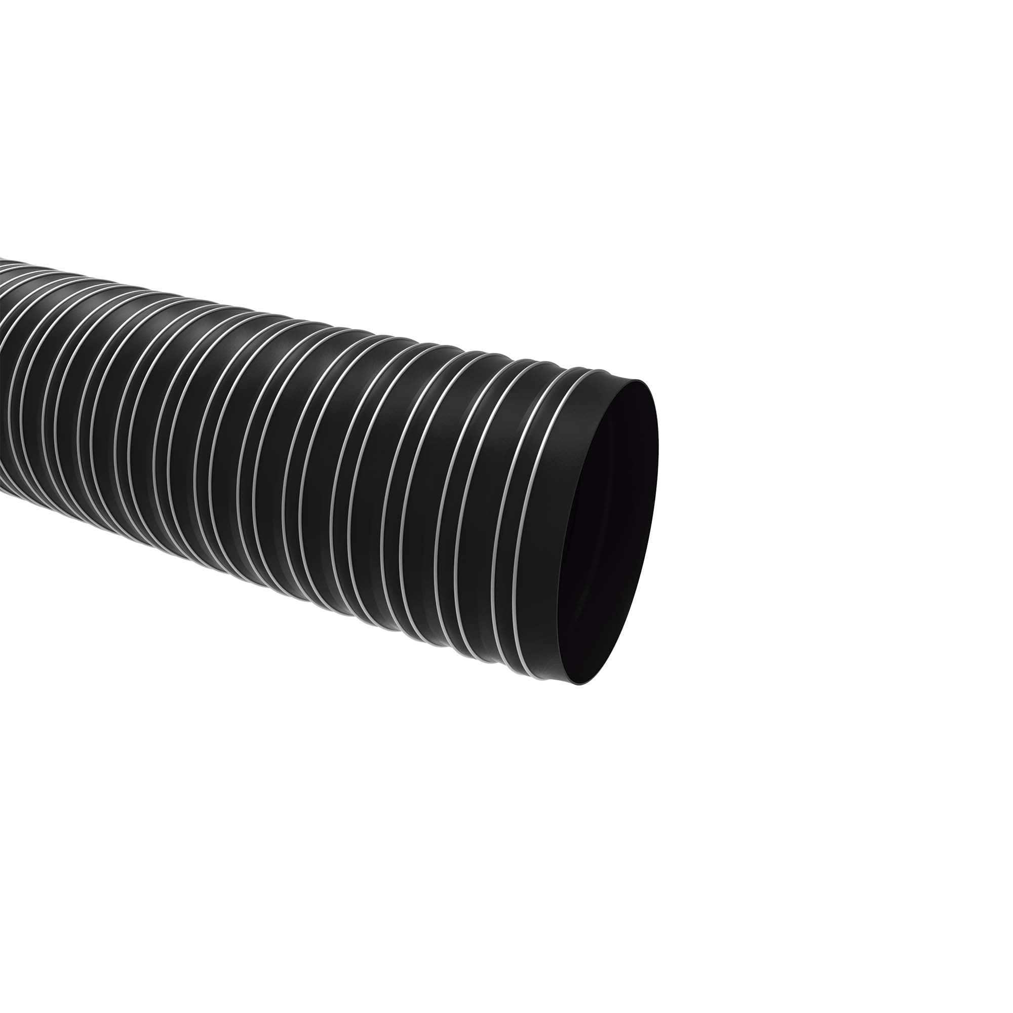 Chillout Systems 3-inch neoprene air duct hose, 6-foot length, featuring coated spring-steel wire helix and neoprene-impregnated fiberglass cover for motorsport ducting applications.