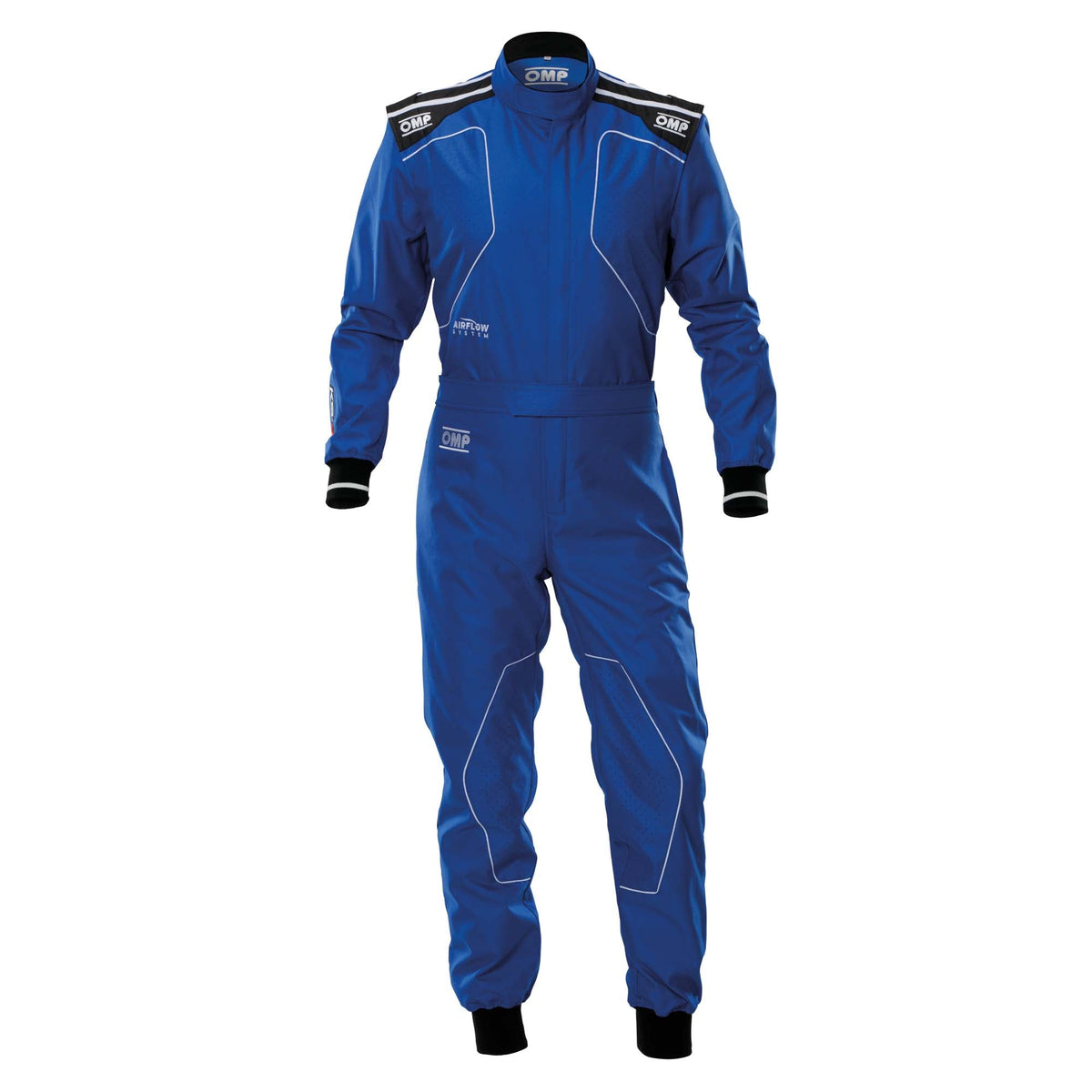 OMP KS-4 v2 karting suit in Royal Blue with AirFlow mesh ventilation panels