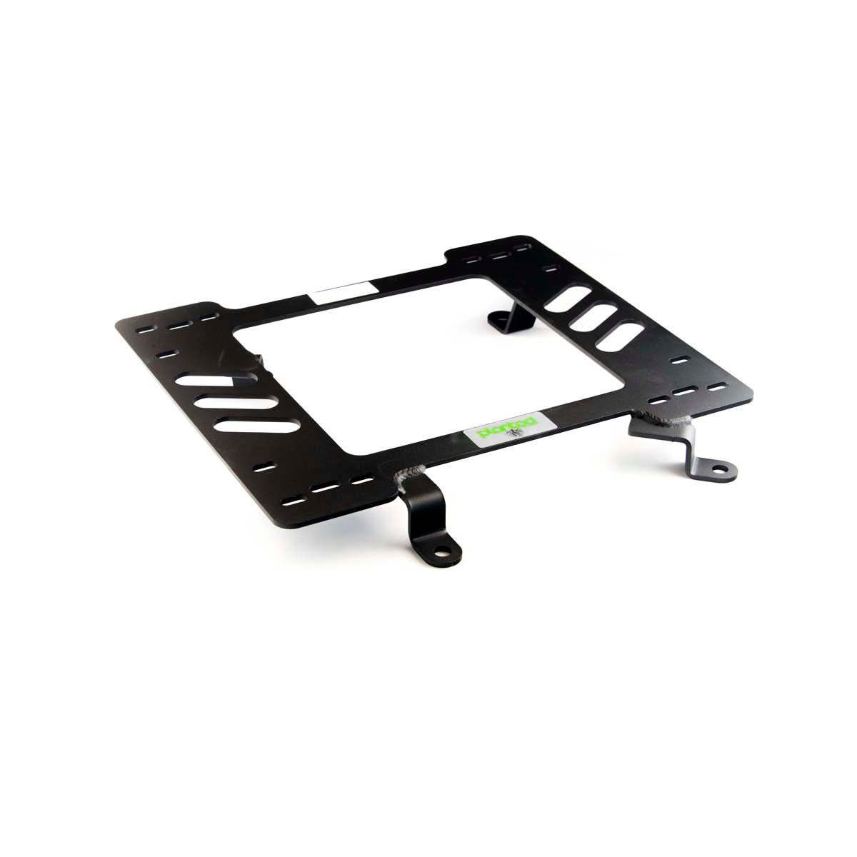 Vehicle-specific floor mounting base for 1979-1998 Ford Mustang, passenger side, shown with Planted top plate