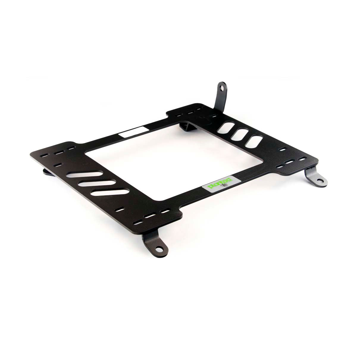Vehicle-specific floor mounting base for 2005-2010 Scion tC, passenger side, shown with Planted top plate