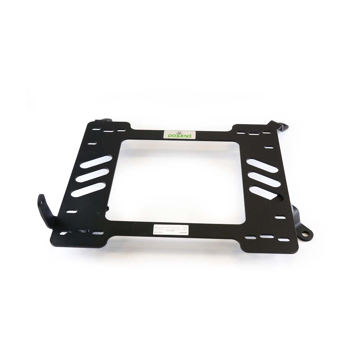 Vehicle-specific floor mounting base for 2000-2005 Mitsubishi Eclipse, passenger side, shown with Planted top plate