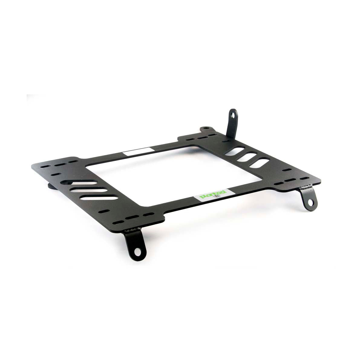 Vehicle-specific floor mounting base for Honda CRX Si (1988-1989) / CRX (1990-1991), passenger side, shown with Planted top plate