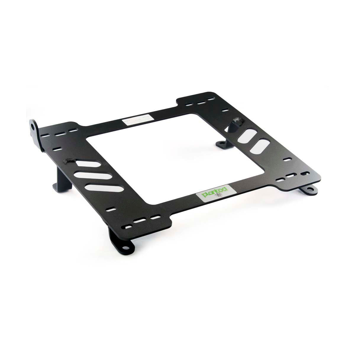 Planted seat bracket for 1986-1993 Mercedes 190E, driver side, black powder-coated steel