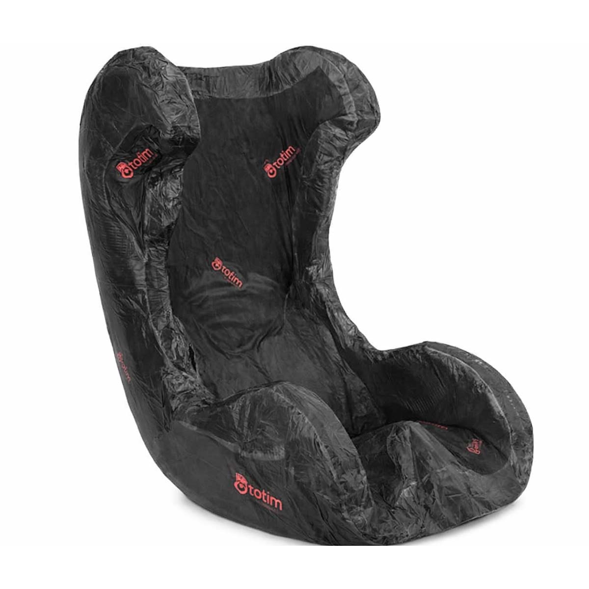 Totim Racing 100 × 90 cm custom foam seat insert kit in FIA fire‑resistant pouch — compact size for GT, NASCAR, and WRC racing seats.