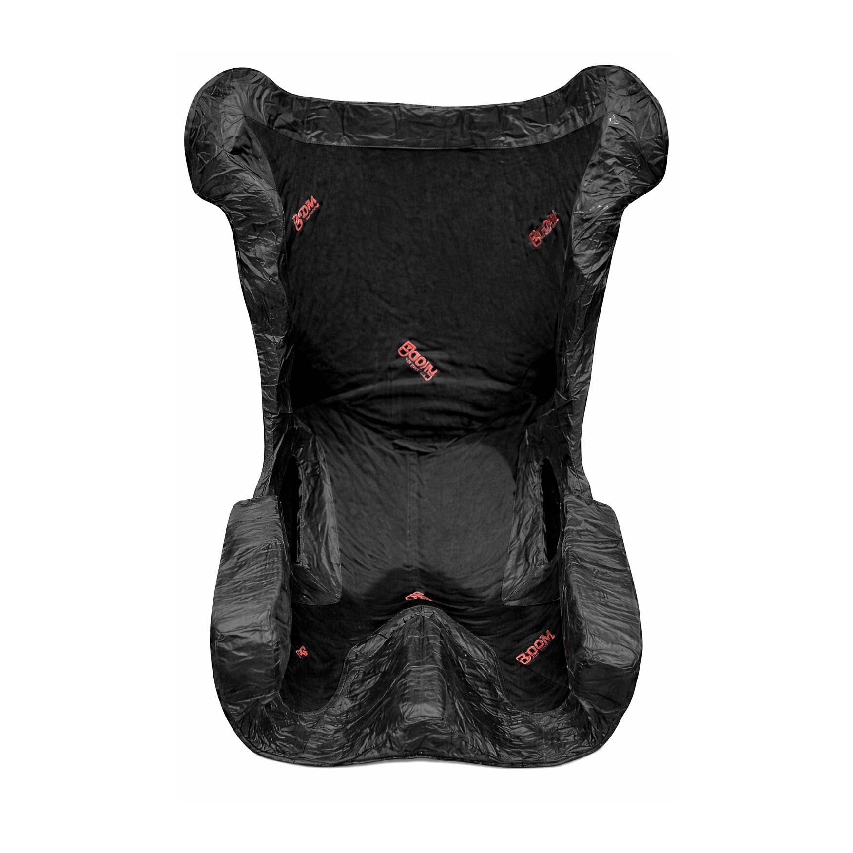 Totim Racing 140 × 100 cm foam seat insert kit in sealed FIA fire-resistant black pouch, ideal for full-depth Radical and formula cockpits