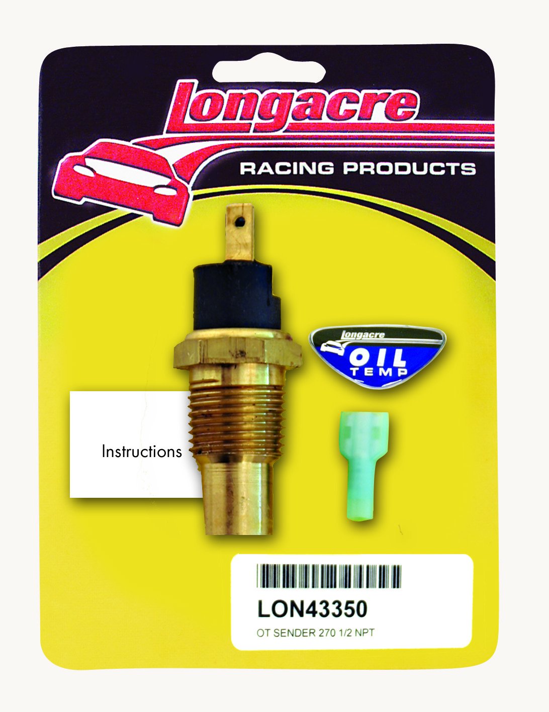 Longacre Oil Temperature Sender - 270 Deg, 1/2" NPT