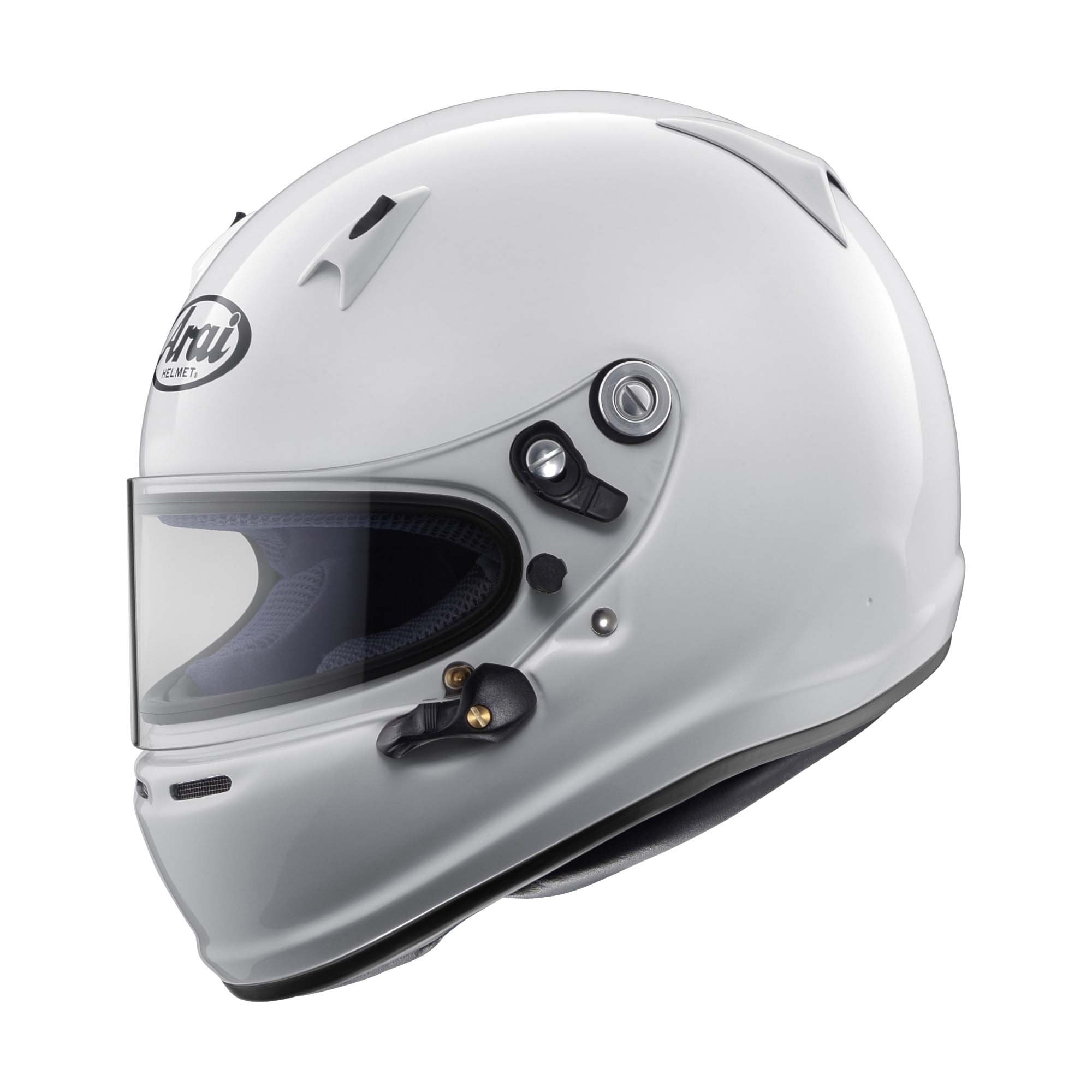 Arai SK‑6 Karting Helmet K2020 white full‑face racing helmet with wide visor and aerodynamic vents